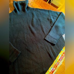 J.Crew Ribbed Cotton-blend Relaxed Sweater black L